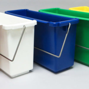 Mop Bucket Systems; Perfex TruClean II Flat Mops, Bucket-in-Bucket, Blue,  PF-30-2-B